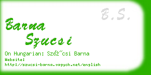 barna szucsi business card